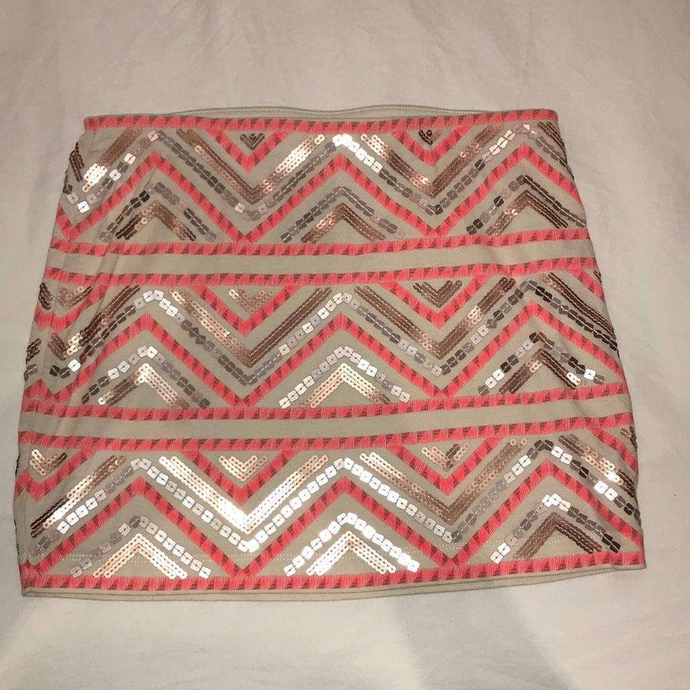 Express factory sequin tribal print skirt sz XS